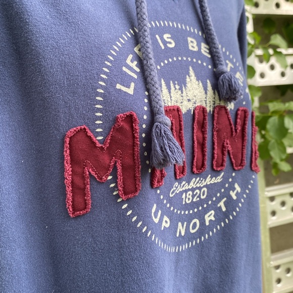 Blue 84 Blue Hoodie with Red and White Embroidery Maine - Picture 9 of 16